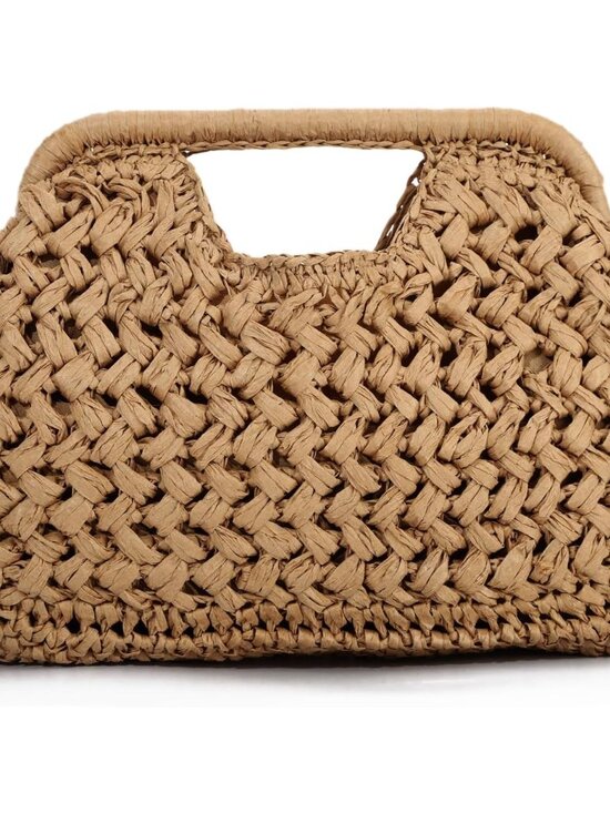 Handbags - Straw Clutch Purses for Women Dumpling Bag Summer Beach Woven Handbag